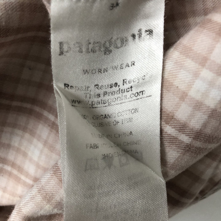 Patagonia Organic Cotton 53837FA17 Long-Sleeve Cotton Check Shirt, Men's Size XL (approx.) Organic cotton pink type Vintage Second Hand