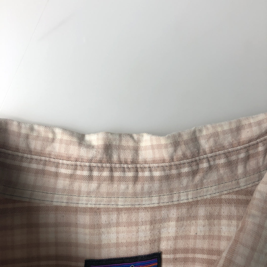 Patagonia Organic Cotton 53837FA17 Long-Sleeve Cotton Check Shirt, Men's Size XL (approx.) Organic cotton pink type Vintage Second Hand