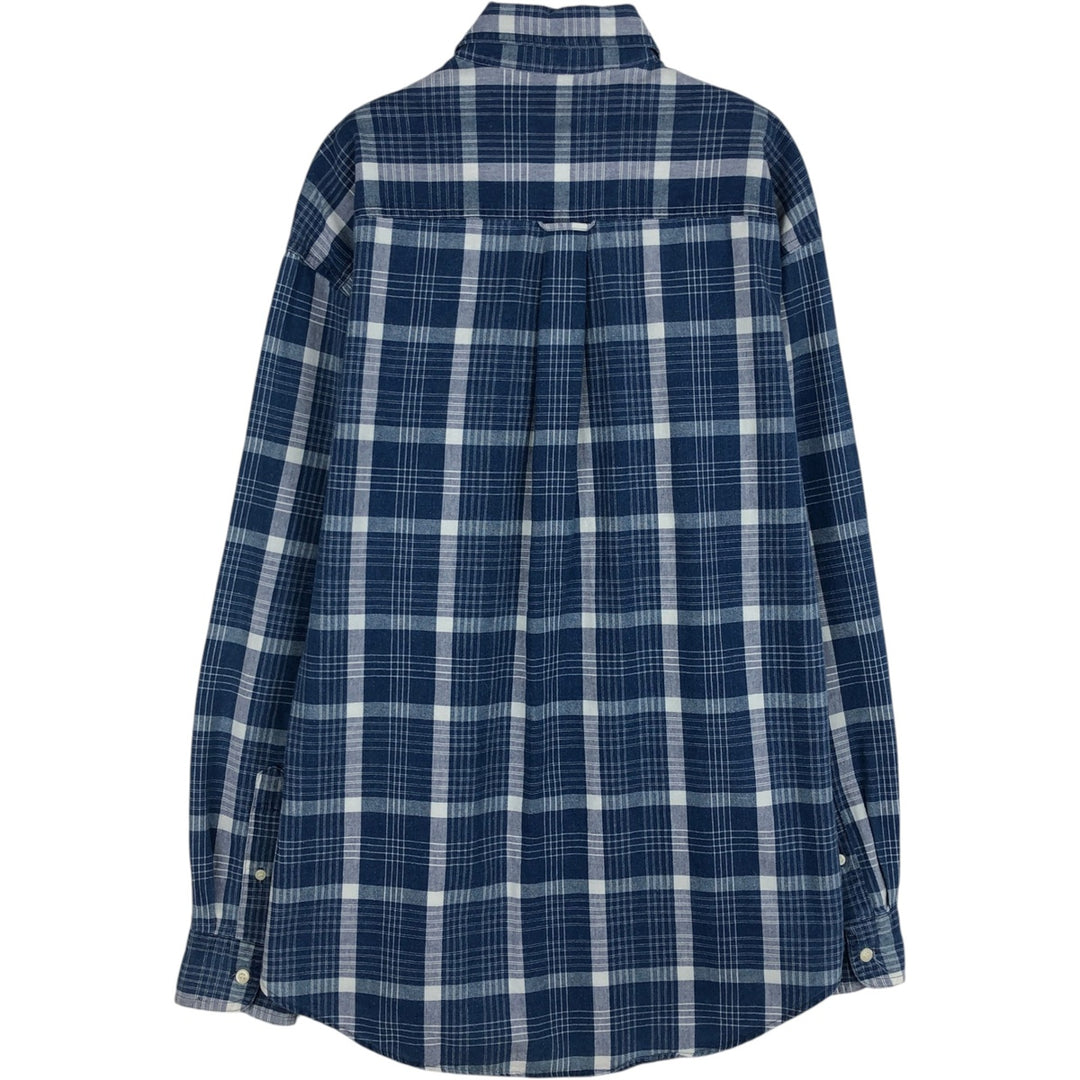 90'S GAP Vintage Long Sleeve Button-Down Check Shirt, Men's Size Medium cotton blue type Vintage Second Hand