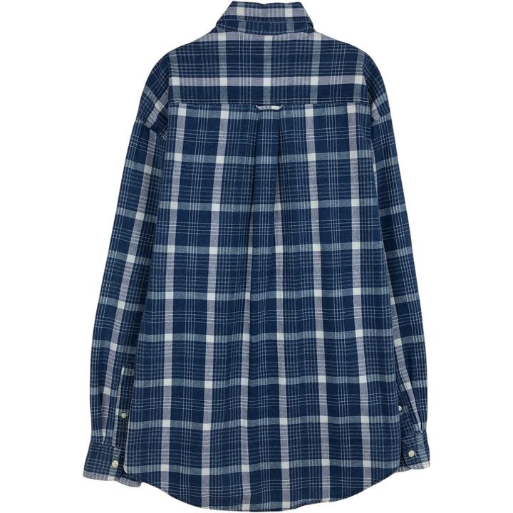 90'S GAP Vintage Long Sleeve Button-Down Check Shirt, Men's Size Medium cotton blue type Vintage Second Hand