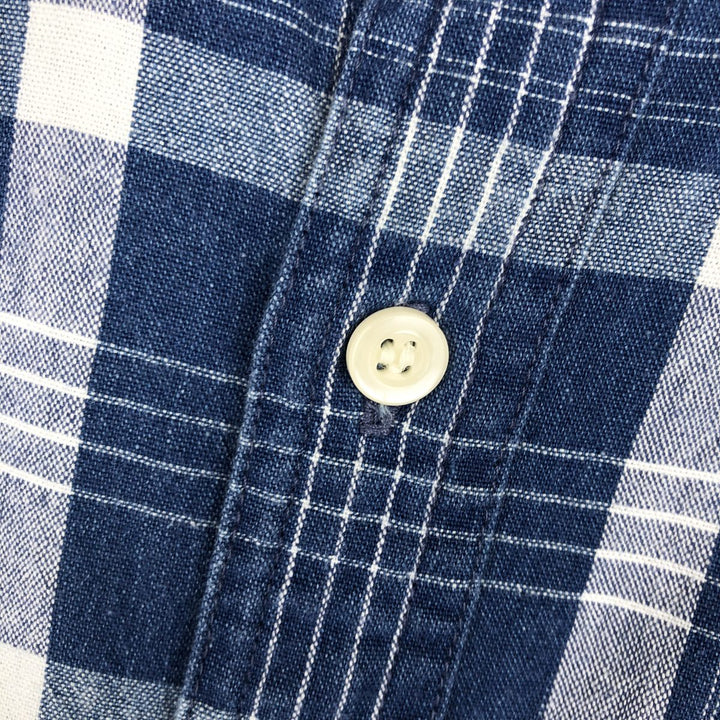 90'S GAP Vintage Long Sleeve Button-Down Check Shirt, Men's Size Medium cotton blue type Vintage Second Hand
