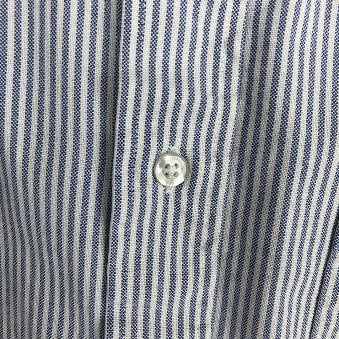 70s-80'S LL Bean Long-Sleeve Button-Down Striped Shirt, Made in USA, Men's Size M (Equivalent), Vintage cotton white type Vintage Second Hand