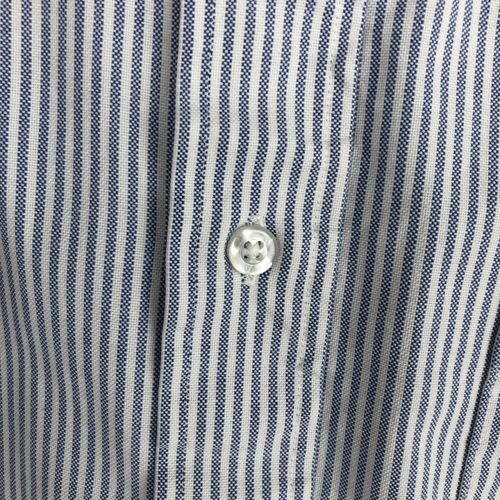 70s-80'S LL Bean Long-Sleeve Button-Down Striped Shirt, Made in USA, Men's Size M (Equivalent), Vintage cotton white type Vintage Second Hand
