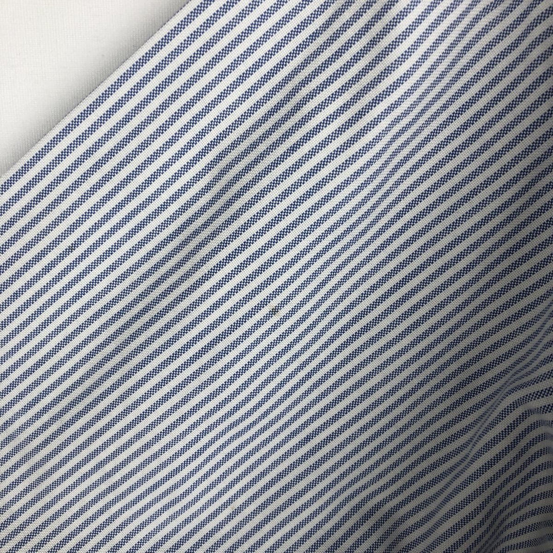 70s-80'S LL Bean Long-Sleeve Button-Down Striped Shirt, Made in USA, Men's Size M (Equivalent), Vintage cotton white type Vintage Second Hand