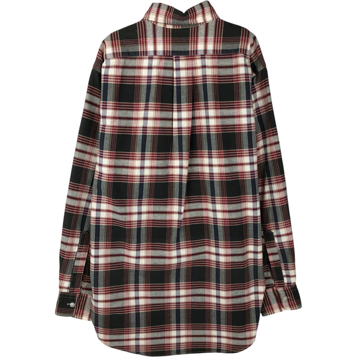 70s-80'S LL Bean Long-Sleeve Button-Down Check Shirt, Made in USA, Men's Size L (Equivalent), Vintage cotton red type Vintage Second Hand