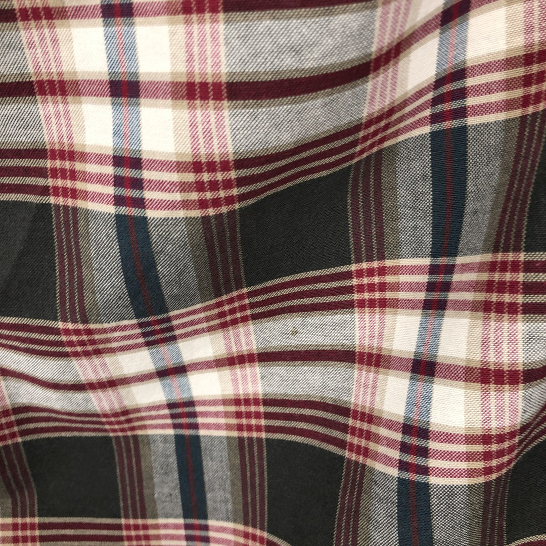 70s-80'S LL Bean Long-Sleeve Button-Down Check Shirt, Made in USA, Men's Size L (Equivalent), Vintage cotton red type Vintage Second Hand