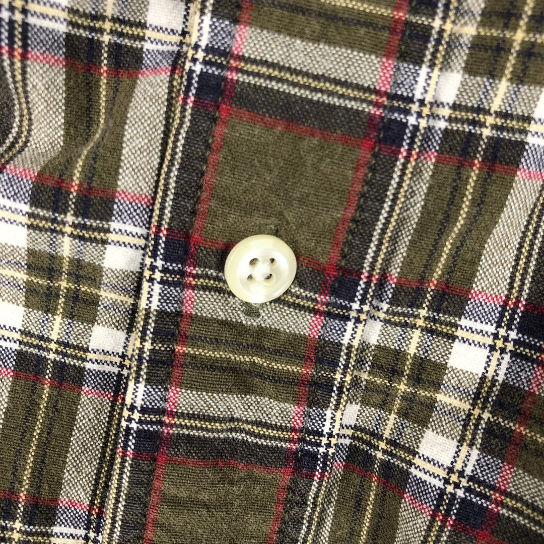 Eddie Bauer Long Sleeve Button-Down Check Shirt, Men's XL cotton Khaki type Vintage Second Hand