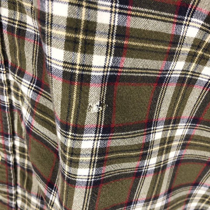 Eddie Bauer Long Sleeve Button-Down Check Shirt, Men's XL cotton Khaki type Vintage Second Hand