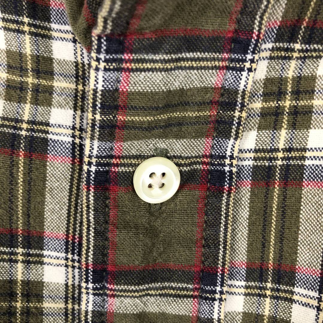 Eddie Bauer Long Sleeve Button-Down Check Shirt, Men's Size L cotton Khaki type Vintage Second Hand