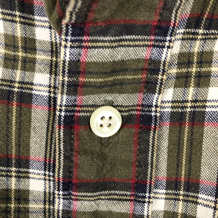 Eddie Bauer Long Sleeve Button-Down Check Shirt, Men's Size L cotton Khaki type Vintage Second Hand