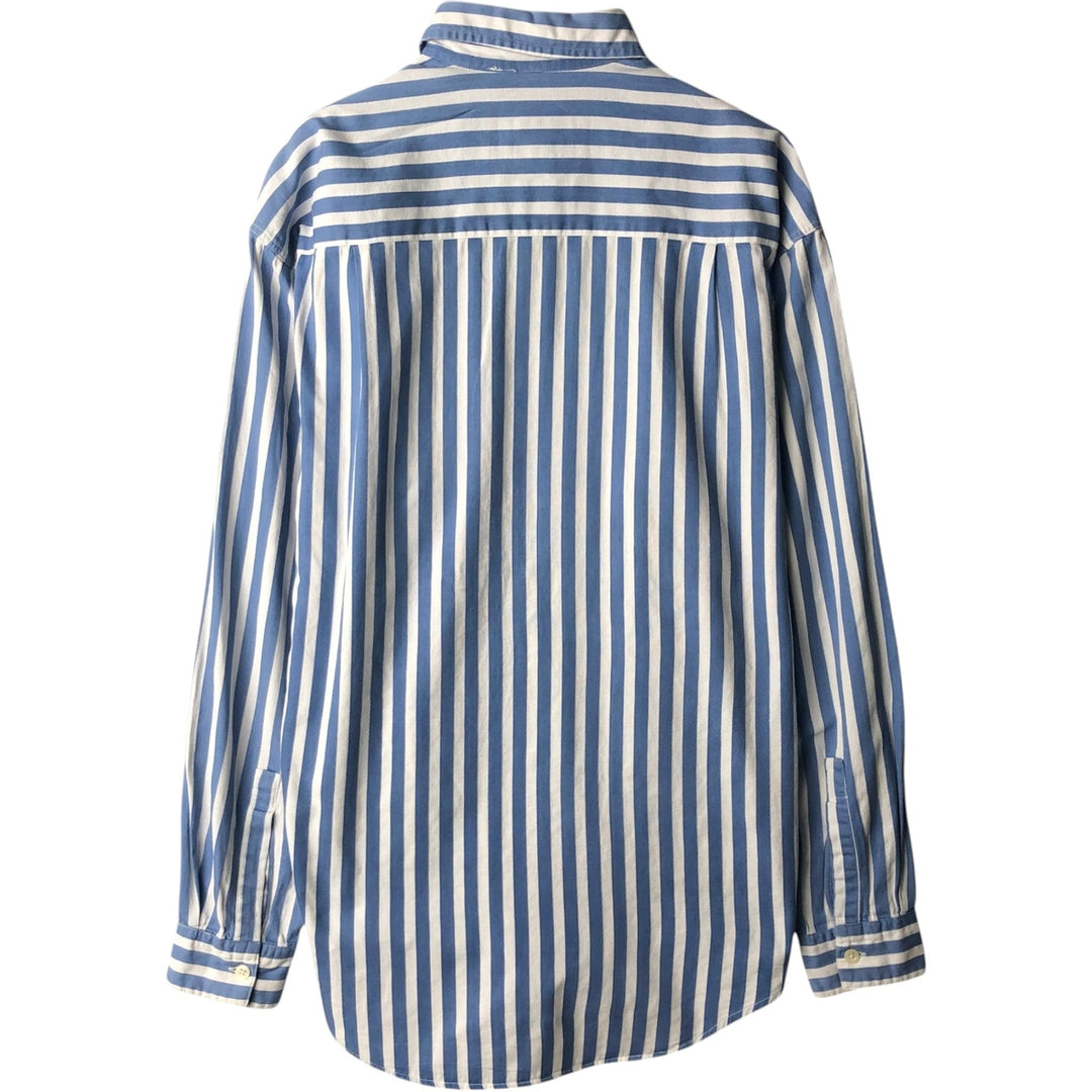 1990'S Armani Jeans Long-Sleeve Cotton Striped Shirt, Men's Size XS (approx.), Vintage cotton blue type Vintage Second Hand