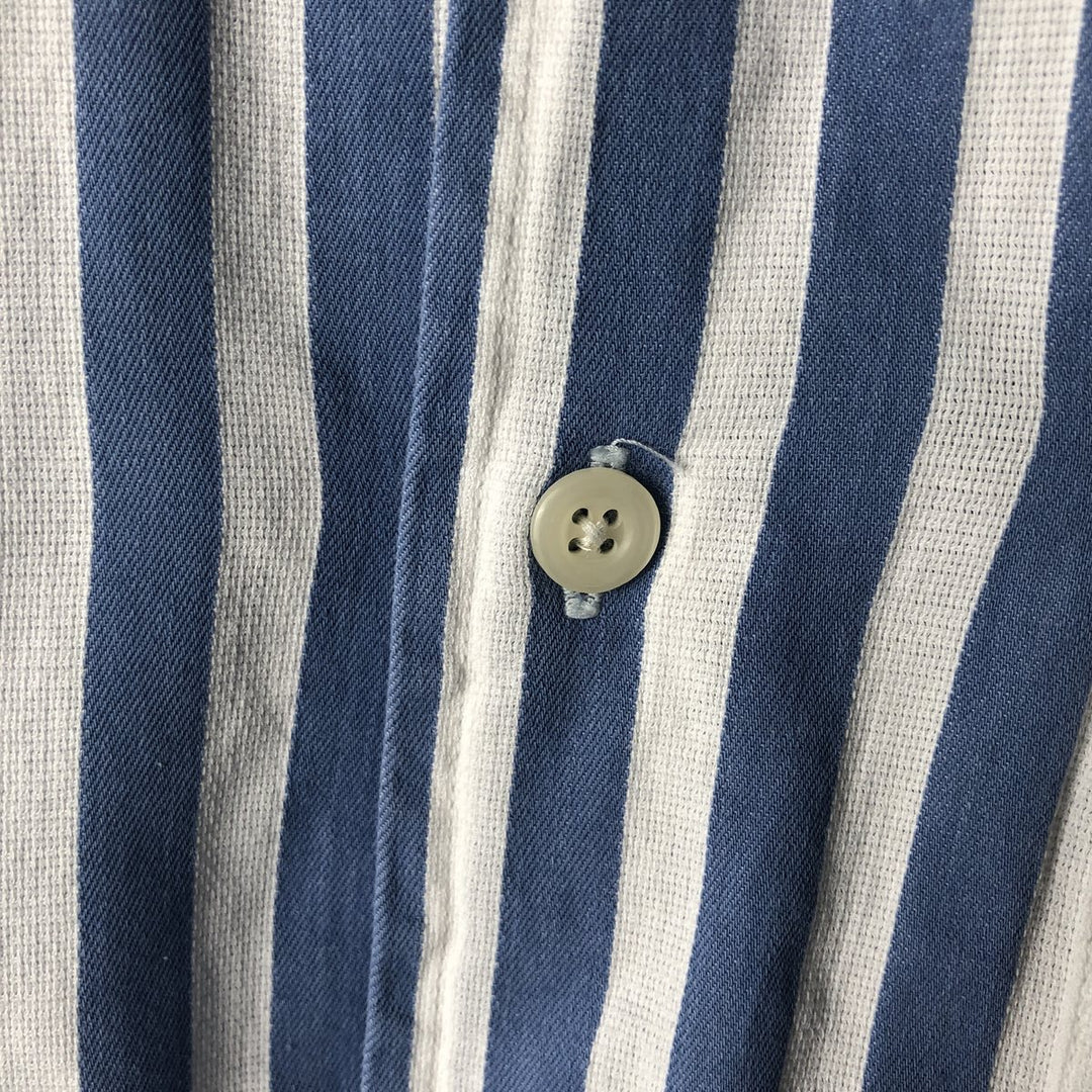 1990'S Armani Jeans Long-Sleeve Cotton Striped Shirt, Men's Size XS (approx.), Vintage cotton blue type Vintage Second Hand