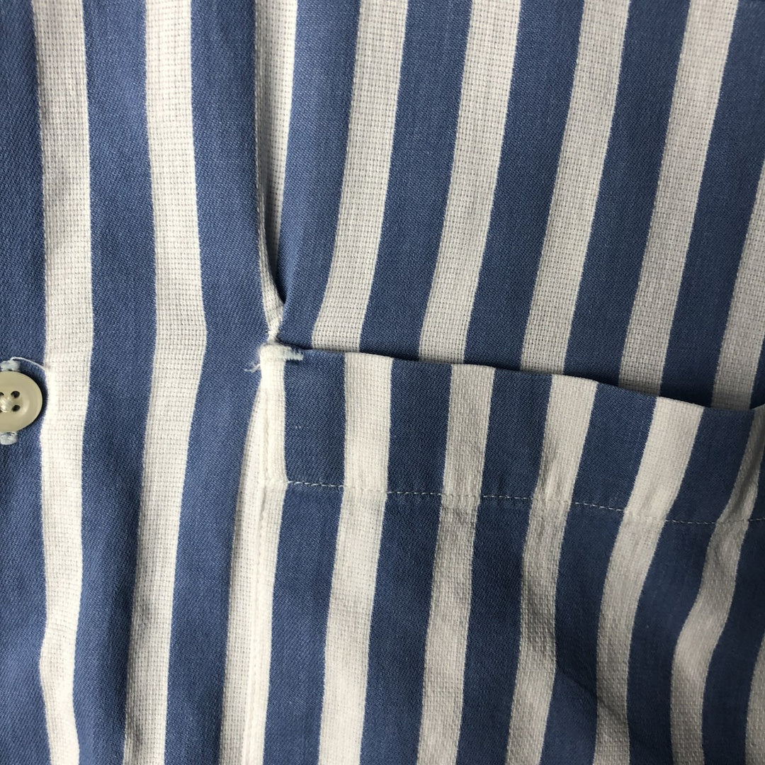 1990'S Armani Jeans Long-Sleeve Cotton Striped Shirt, Men's Size XS (approx.), Vintage cotton blue type Vintage Second Hand