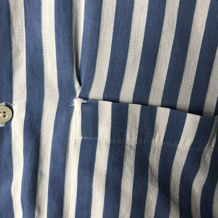 1990'S Armani Jeans Long-Sleeve Cotton Striped Shirt, Men's Size XS (approx.), Vintage cotton blue type Vintage Second Hand