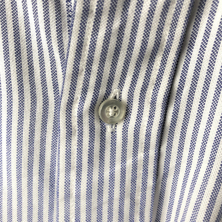 80s-90'S Brooks Brothers MAKERS Long Sleeve Button-Down Striped Shirt Made in USA Men's Size L cotton blue type Vintage Second Hand