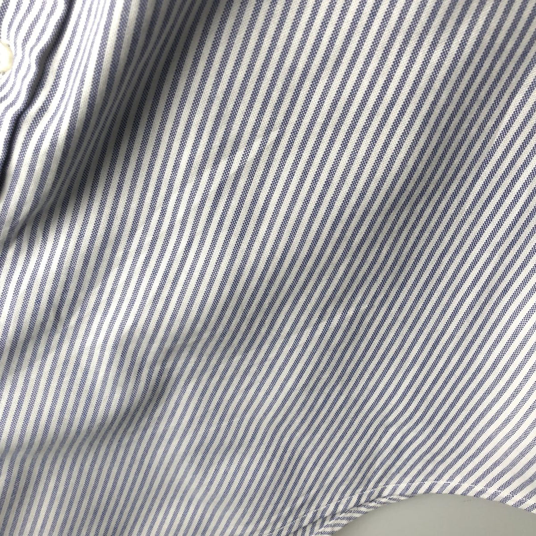 80s-90'S Brooks Brothers MAKERS Long Sleeve Button-Down Striped Shirt Made in USA Men's Size L cotton blue type Vintage Second Hand