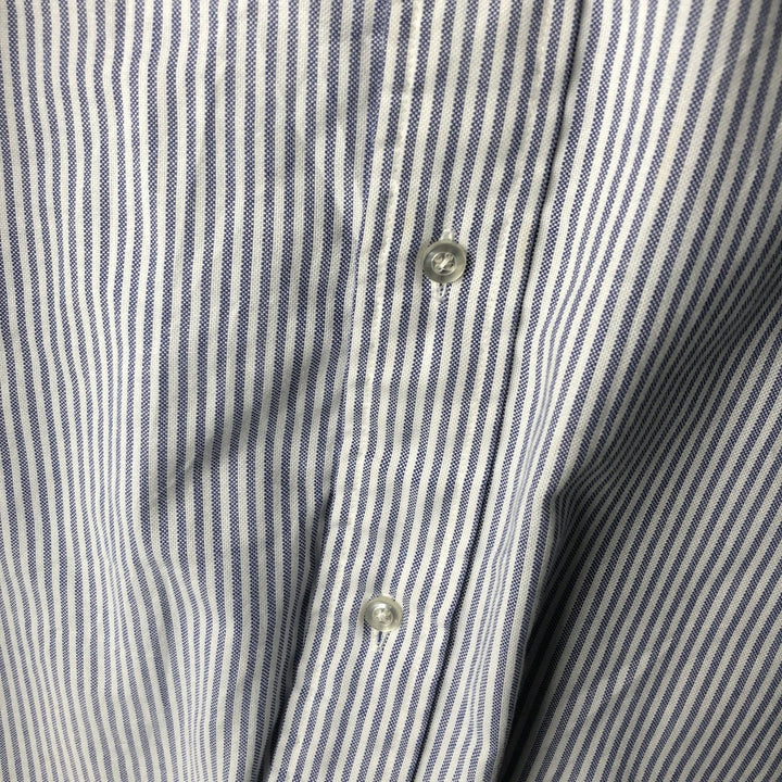 80s-90'S Brooks Brothers MAKERS Long Sleeve Button-Down Striped Shirt Made in USA Men's Size L cotton blue type Vintage Second Hand