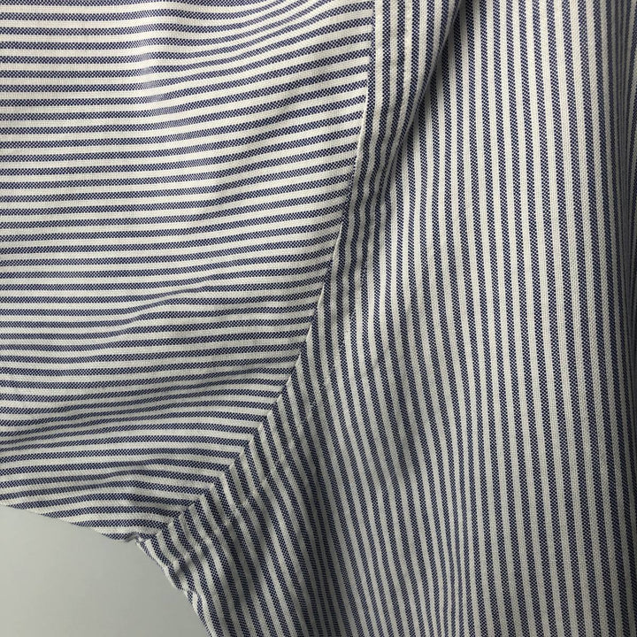 80s-90'S Brooks Brothers MAKERS Long Sleeve Button-Down Striped Shirt Made in USA Men's Size L cotton blue type Vintage Second Hand
