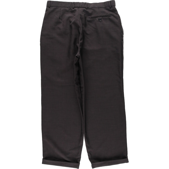 Paolo Rossi Two-Pleat Wide-Leg Trousers, Made in Italy, Men's Size W34 (approx.) unclear Charcoal Vintage Second Hand