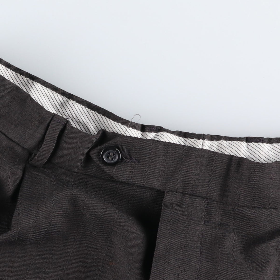 Paolo Rossi Two-Pleat Wide-Leg Trousers, Made in Italy, Men's Size W34 (approx.) unclear Charcoal Vintage Second Hand