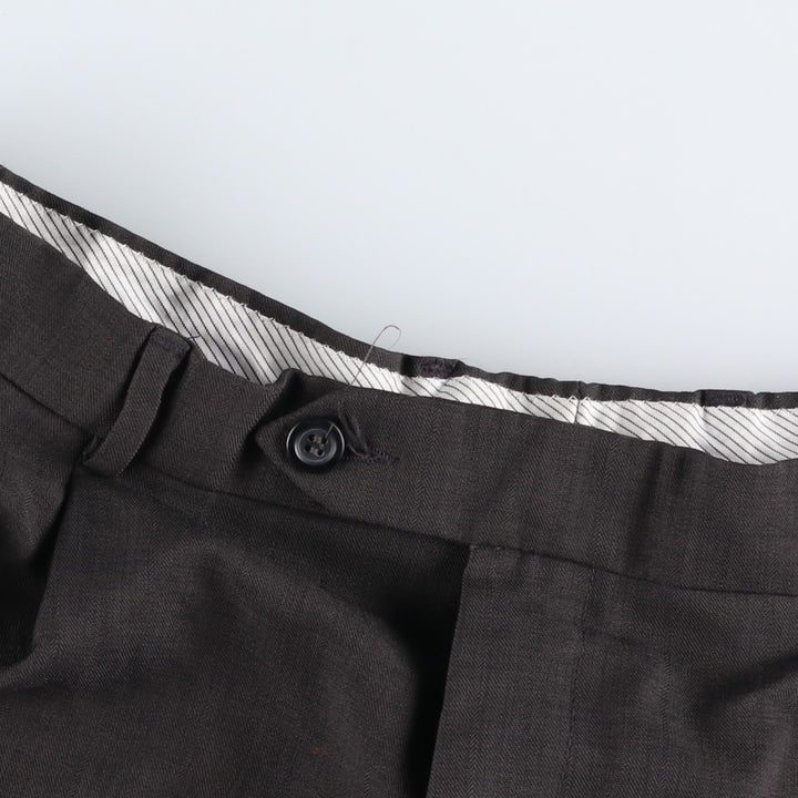 Paolo Rossi Two-Pleat Wide-Leg Trousers, Made in Italy, Men's Size W34 (approx.) unclear Charcoal Vintage Second Hand