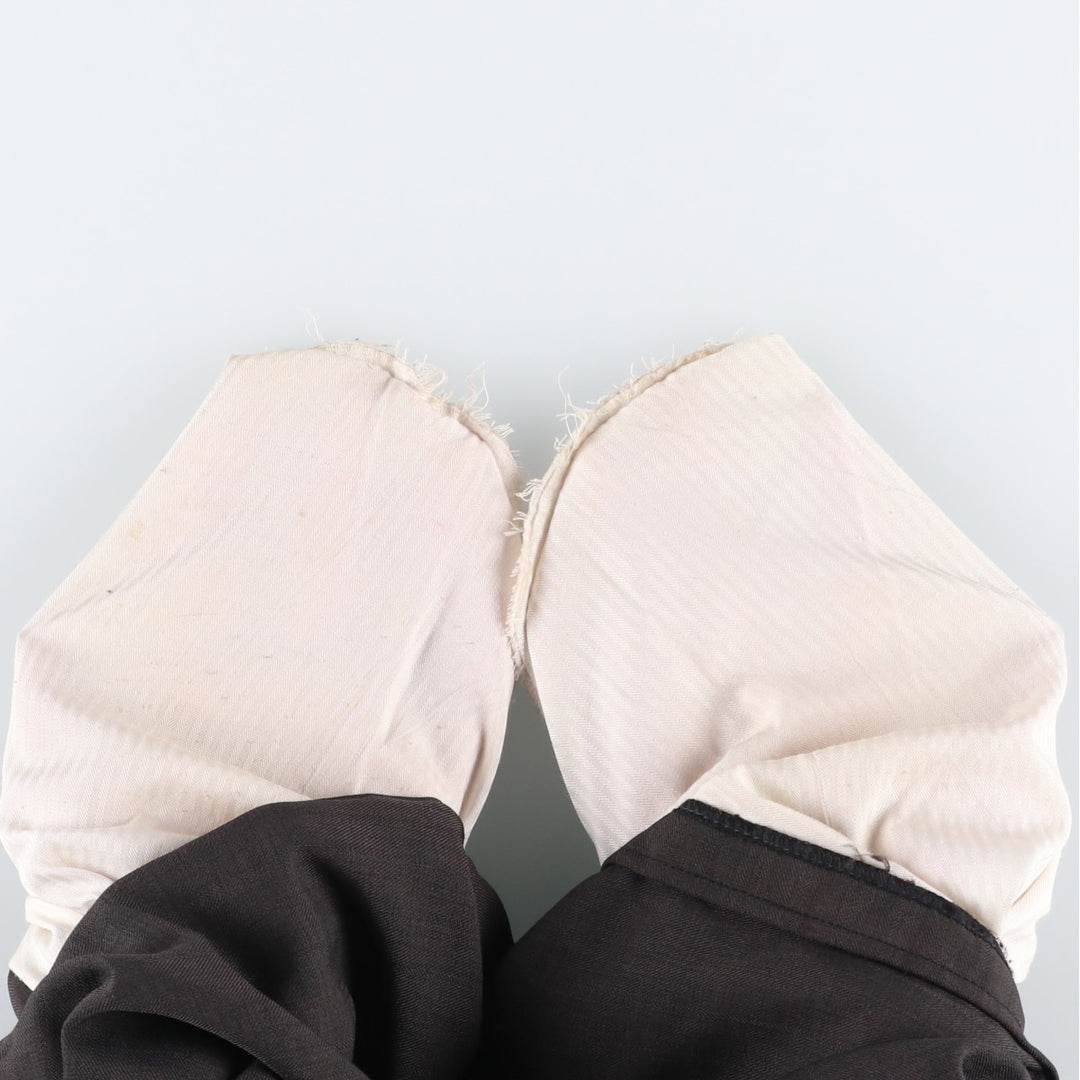 Paolo Rossi Two-Pleat Wide-Leg Trousers, Made in Italy, Men's Size W34 (approx.) unclear Charcoal Vintage Second Hand