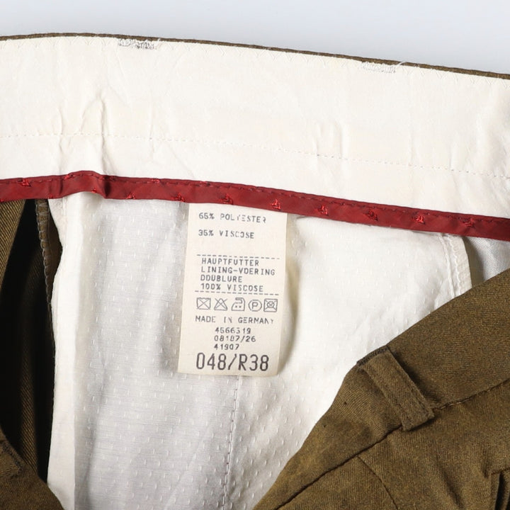 Two-pleat slacks for men (approximately W32) polyester brown type Vintage Second Hand
