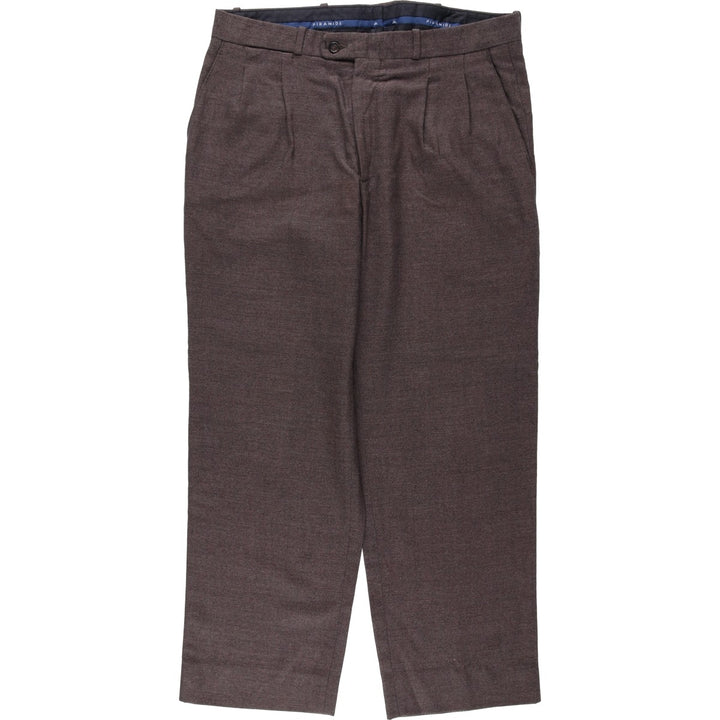 PIRAMIDE Two-Pleat Wool Trousers, Men's Size W35 (approx.) wool brown type Vintage Second Hand