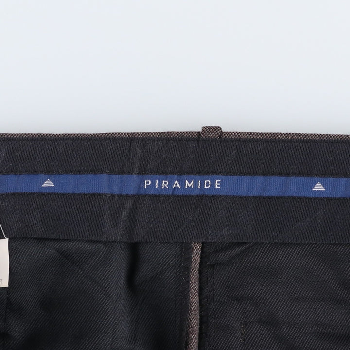 PIRAMIDE Two-Pleat Wool Trousers, Men's Size W35 (approx.) wool brown type Vintage Second Hand