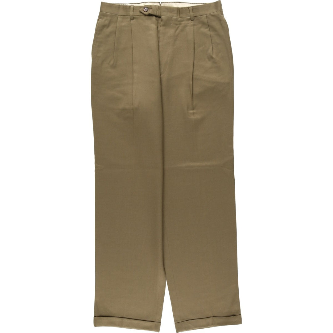 Corbin Nordstrom two-pleat wide-leg trousers, made in the USA, men's size W32 (approx.). unclear Khaki type beige Vintage Second Hand