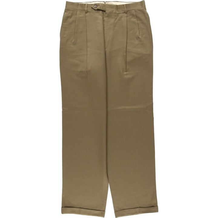 Corbin Nordstrom two-pleat wide-leg trousers, made in the USA, men's size W32 (approx.). unclear Khaki type beige Vintage Second Hand