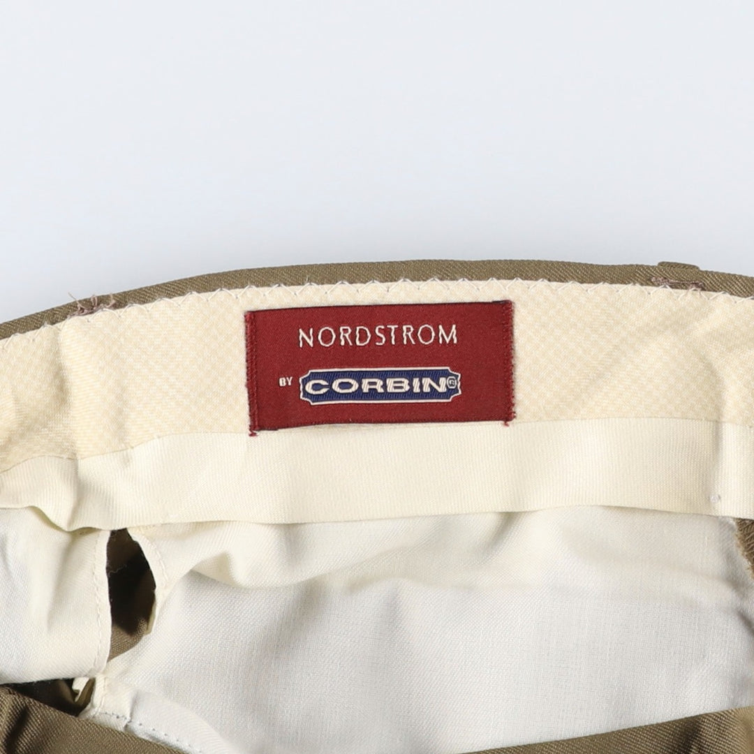 Corbin Nordstrom two-pleat wide-leg trousers, made in the USA, men's size W32 (approx.). unclear Khaki type beige Vintage Second Hand