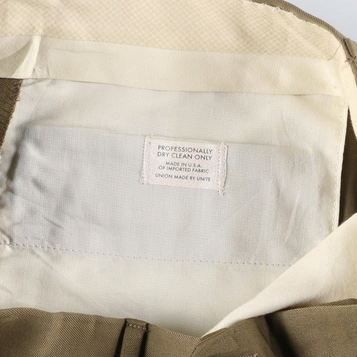 Corbin Nordstrom two-pleat wide-leg trousers, made in the USA, men's size W32 (approx.). unclear Khaki type beige Vintage Second Hand
