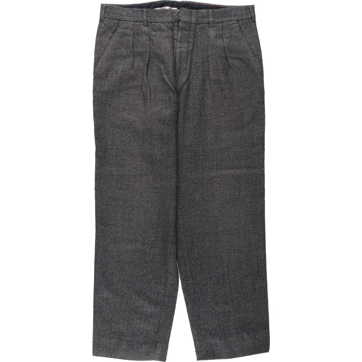 80s-90'S Baronet Two-Pleat Wool Trousers, Men's Size W34 (approx.), Vintage wool gray type Vintage Second Hand