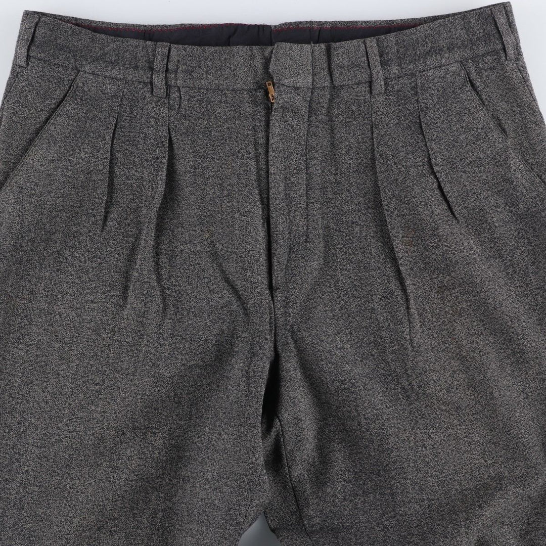 80s-90'S Baronet Two-Pleat Wool Trousers, Men's Size W34 (approx.), Vintage wool gray type Vintage Second Hand