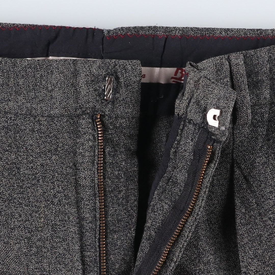 80s-90'S Baronet Two-Pleat Wool Trousers, Men's Size W34 (approx.), Vintage wool gray type Vintage Second Hand