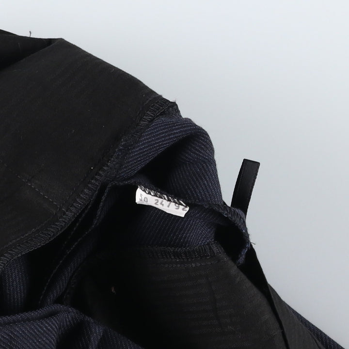 Men's wide-leg slacks with one pleat, equivalent to size W32. unclear navy blue type Vintage Second Hand