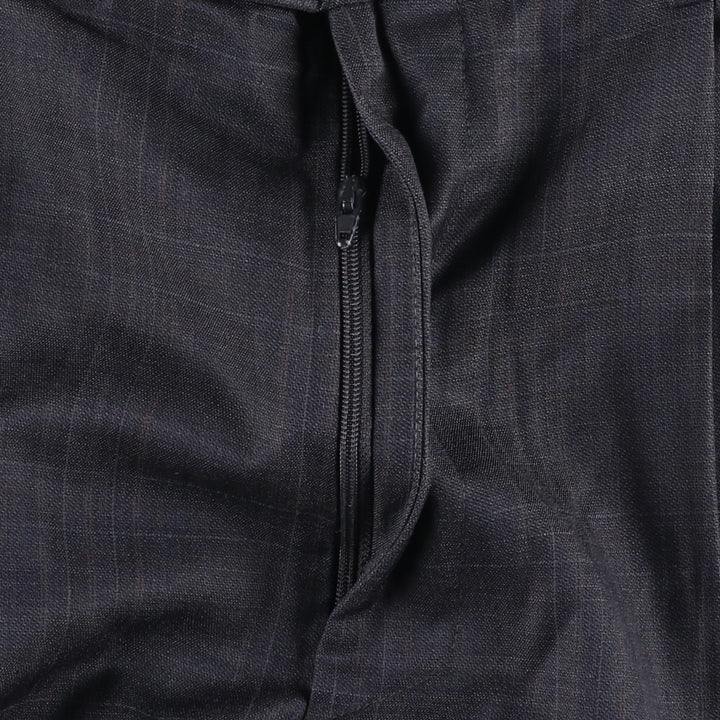 LINEA NATURALE Check Pattern Wool Trousers, Made in Italy, Men's Size W32 (approx.), Two-Pleat, Vintage Style wool gray type Vintage Second Hand