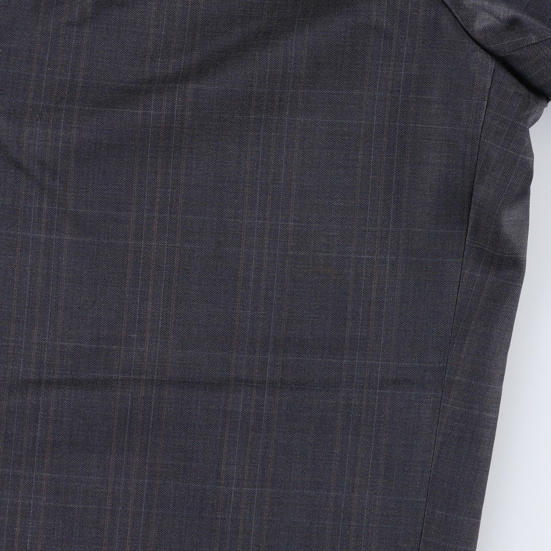 LINEA NATURALE Check Pattern Wool Trousers, Made in Italy, Men's Size W32 (approx.), Two-Pleat, Vintage Style wool gray type Vintage Second Hand