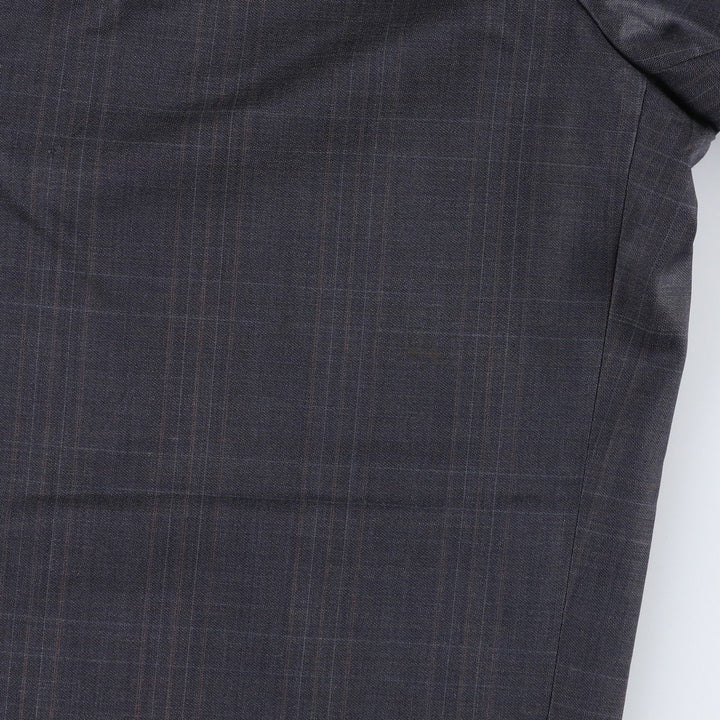 LINEA NATURALE Check Pattern Wool Trousers, Made in Italy, Men's Size W32 (approx.), Two-Pleat, Vintage Style wool gray type Vintage Second Hand