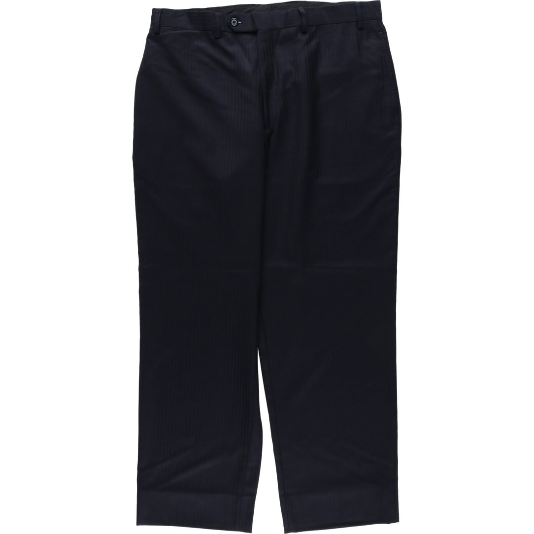 Calvin Klein striped pattern slacks, wide-leg pants, men's size W36 (approx.) unclear navy blue type Vintage Second Hand