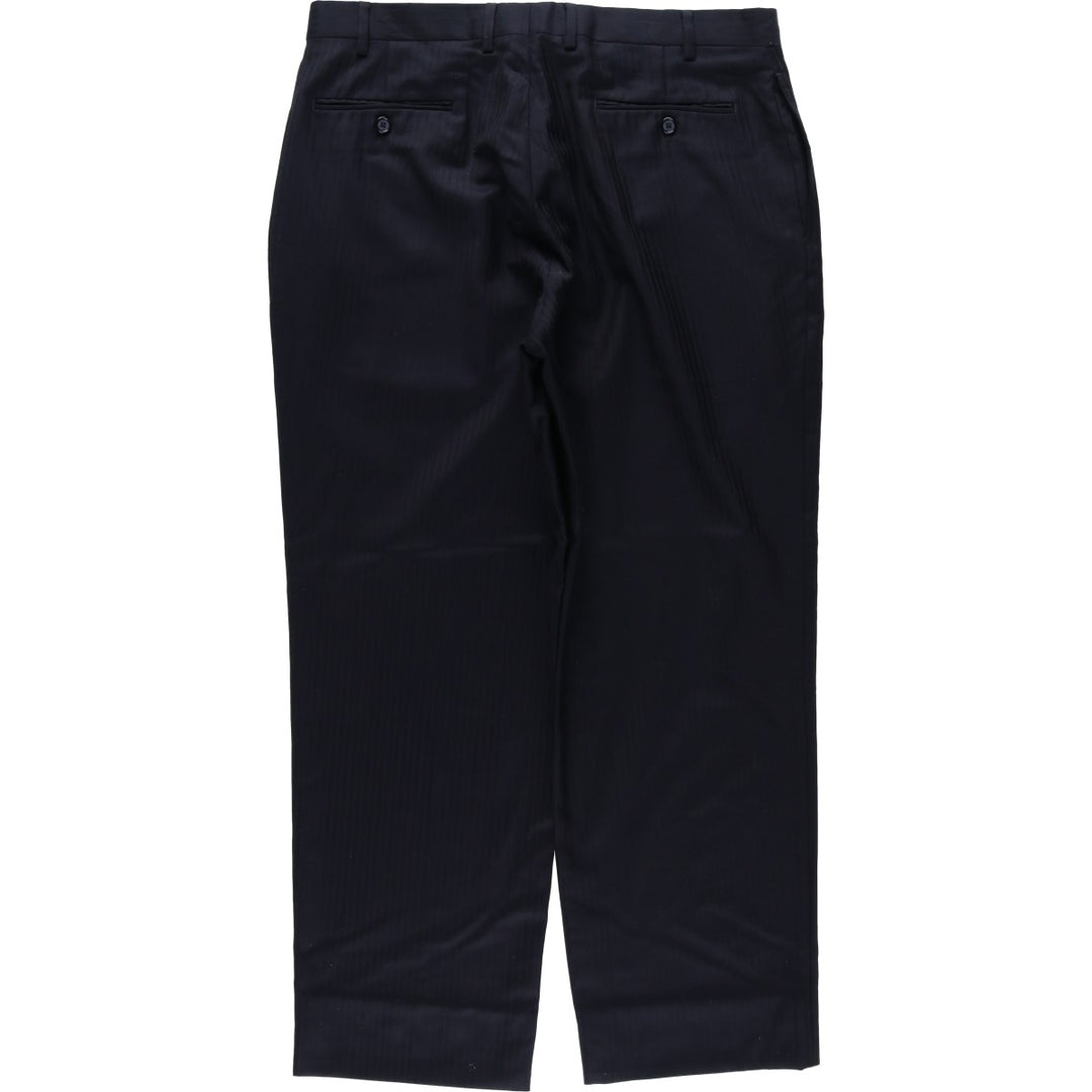 Calvin Klein striped pattern slacks, wide-leg pants, men's size W36 (approx.) unclear navy blue type Vintage Second Hand