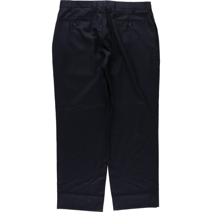 Calvin Klein striped pattern slacks, wide-leg pants, men's size W36 (approx.) unclear navy blue type Vintage Second Hand