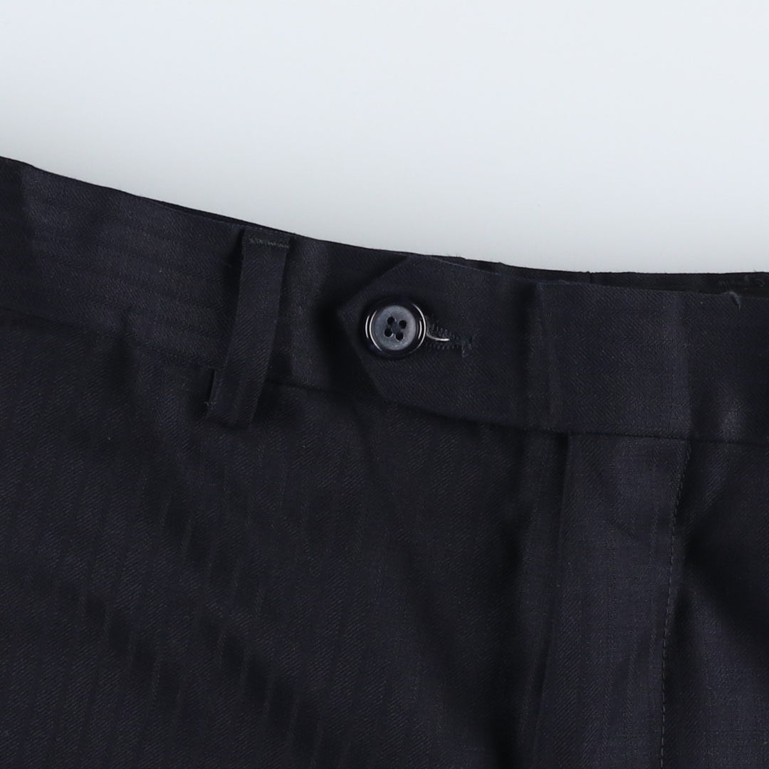 Calvin Klein striped pattern slacks, wide-leg pants, men's size W36 (approx.) unclear navy blue type Vintage Second Hand
