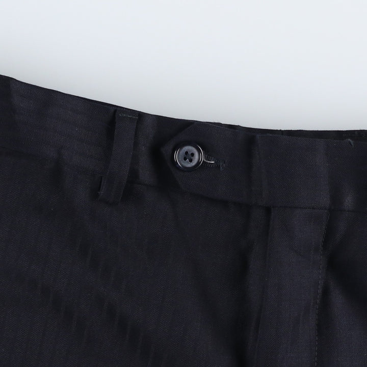 Calvin Klein striped pattern slacks, wide-leg pants, men's size W36 (approx.) unclear navy blue type Vintage Second Hand