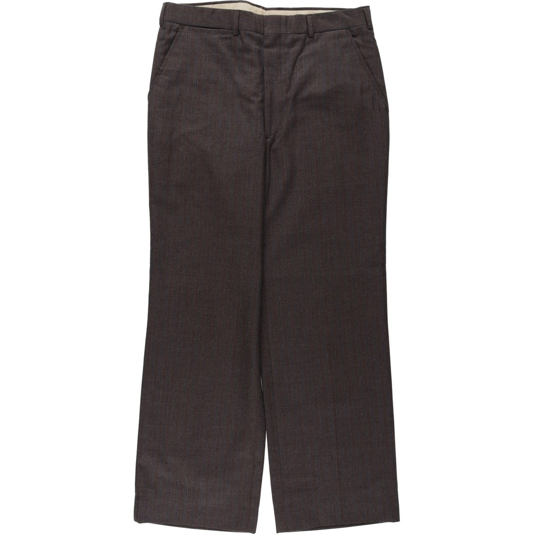 1980s-era striped pattern slacks pants, men's size W32 (approx.), vintage. unclear brown type Vintage Second Hand