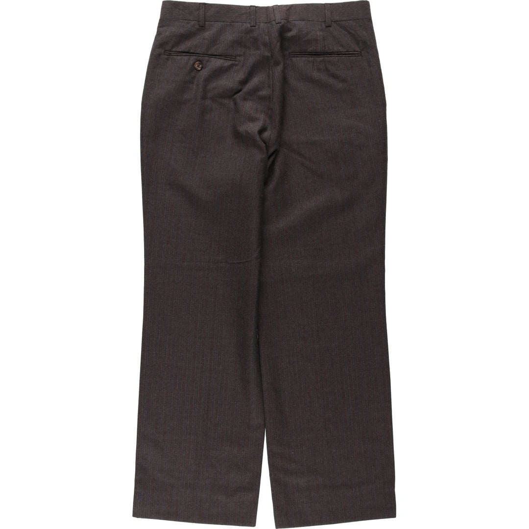 1980s-era striped pattern slacks pants, men's size W32 (approx.), vintage. unclear brown type Vintage Second Hand