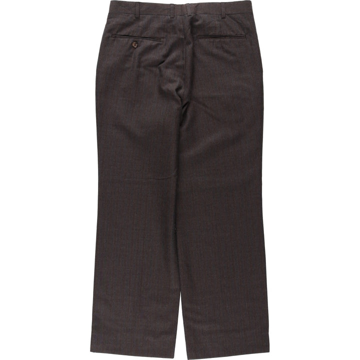 1980s-era striped pattern slacks pants, men's size W32 (approx.), vintage. unclear brown type Vintage Second Hand