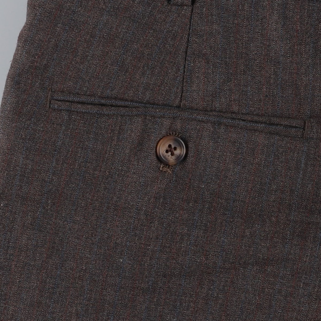 1980s-era striped pattern slacks pants, men's size W32 (approx.), vintage. unclear brown type Vintage Second Hand