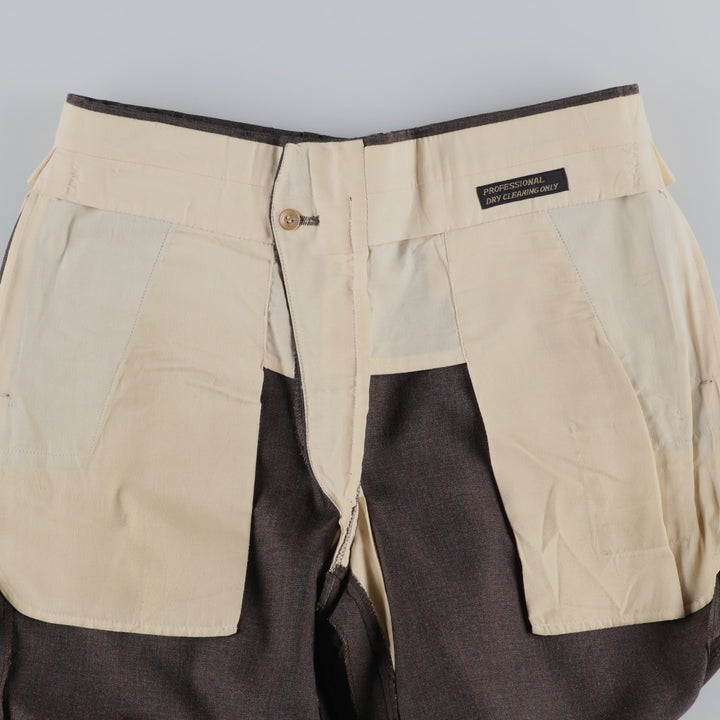 1980s-era striped pattern slacks pants, men's size W32 (approx.), vintage. unclear brown type Vintage Second Hand